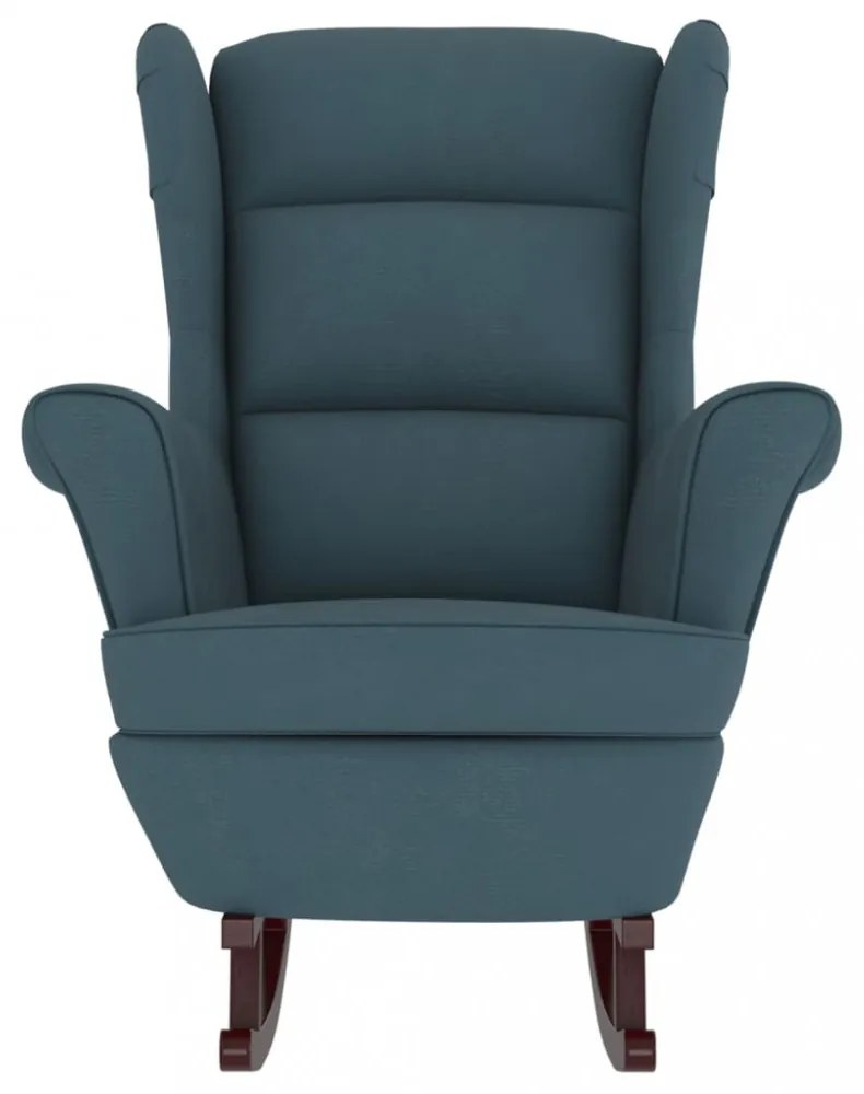 hintaszék, kék bársony és tömörfa háttámlával