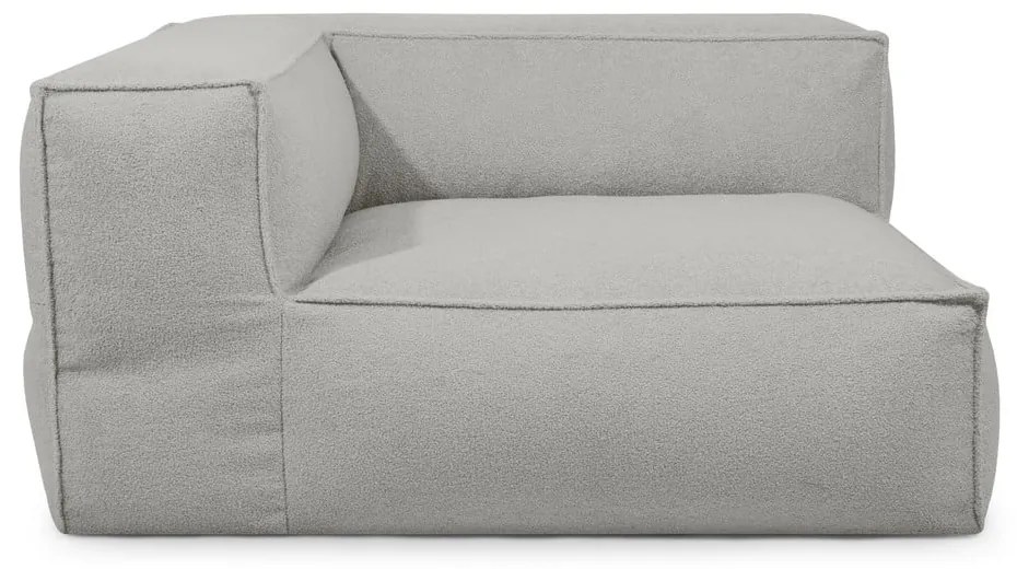 Világosszürke buklé babzsákfotel Mass Corner 150 Left – SLOWDOWN