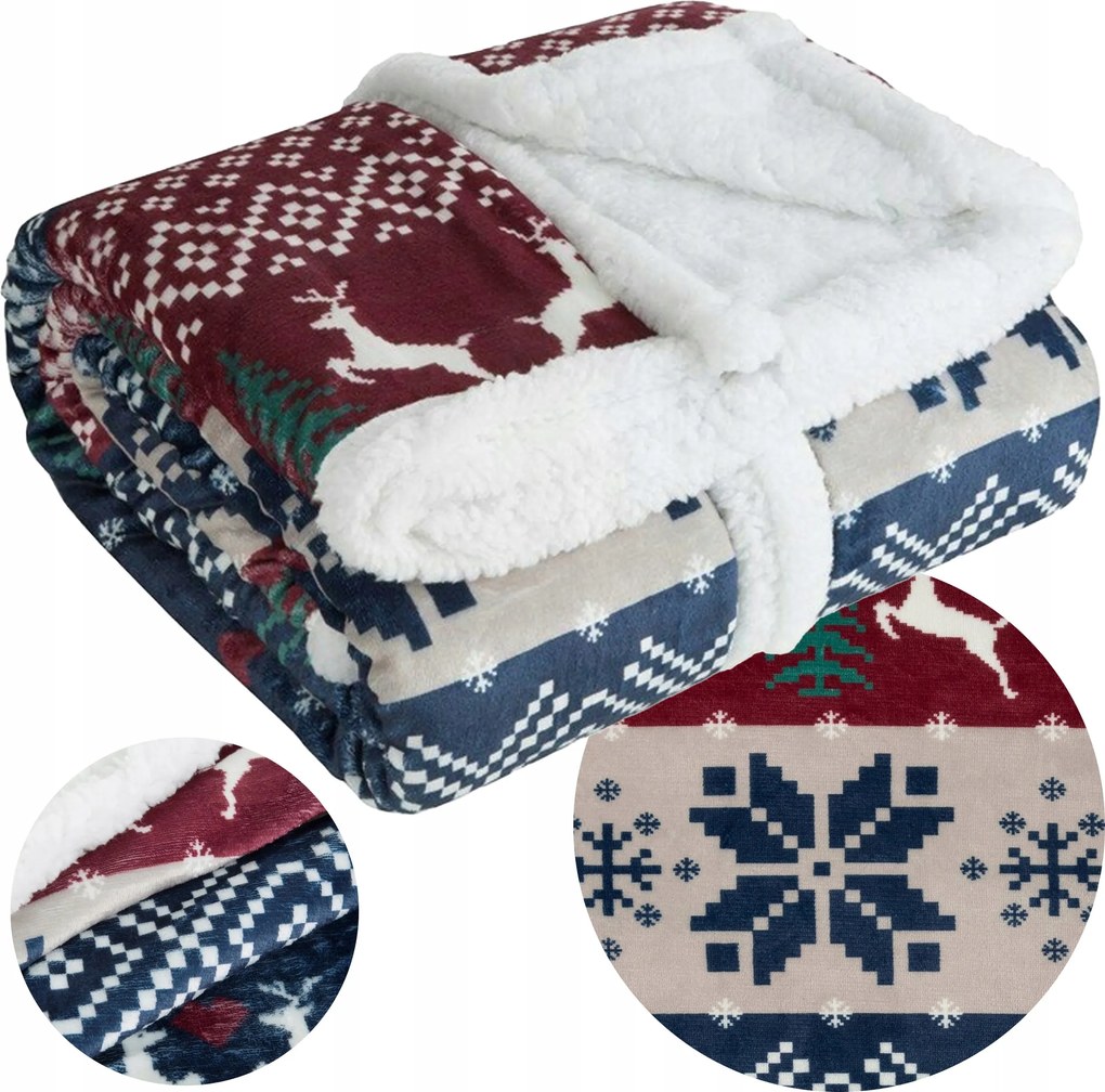 Karácsonyi takaró mikulás ajándék 150x200cm bárány