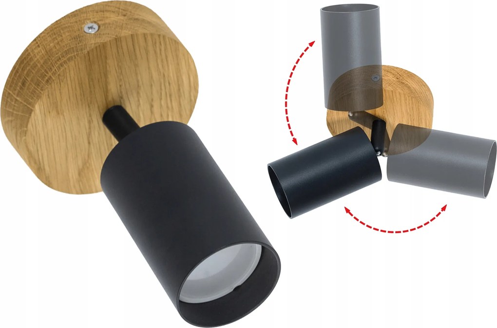 Fali lámpa Led mennyezeti lámpa tölgy modern ovális 10cm GU10 mozgatható falra szerelhető