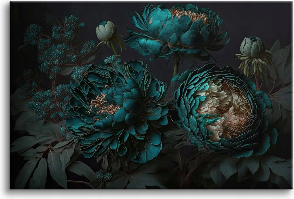 Elegáns falikép a nappaliba Virágok Bazsarózsa 3D dekoráció 80x120