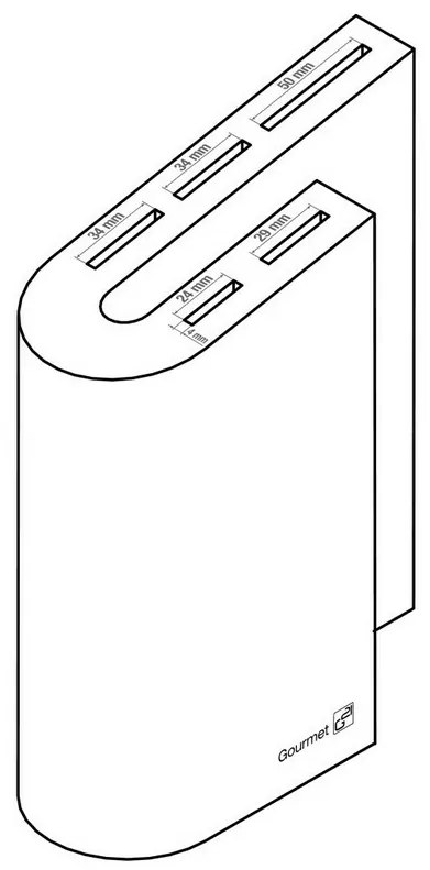 G21 Gourmet késblokk, bambuszból, 5 késhez