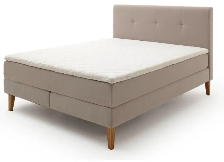 Bézs boxspring ágy 160x200 cm Stockholm – Meise Möbel