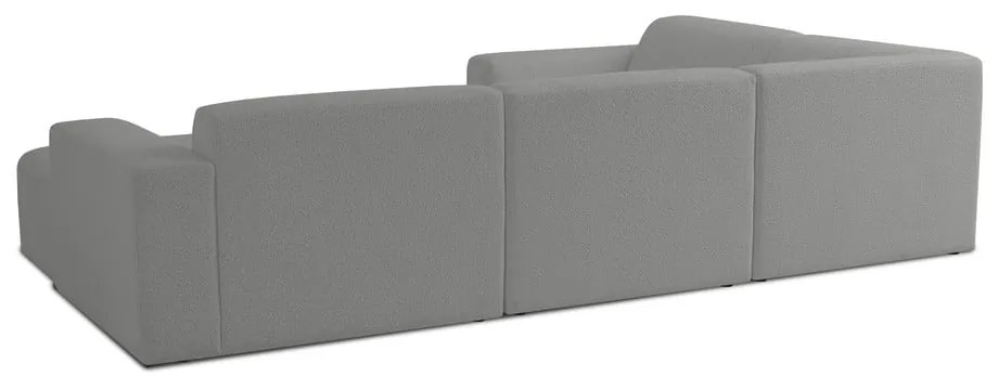 Szürke buklé sarokkanapé (U alakú) Roxy – Scandic