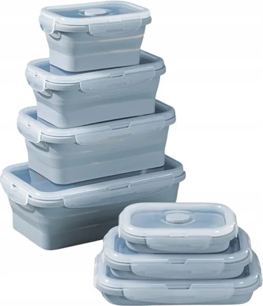 Szilikon összecsukható uzsonnás dobozok élelmiszer 4db