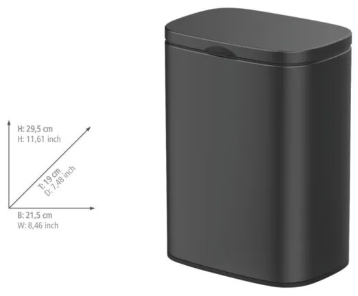 WENKO 25338100 - SARE kosár, 21,5 x 29,5 cm, fekete