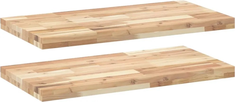 vidaXL 2 db kezeletlen tömör akácfa függőpolc 100 x 40 x 4 cm
