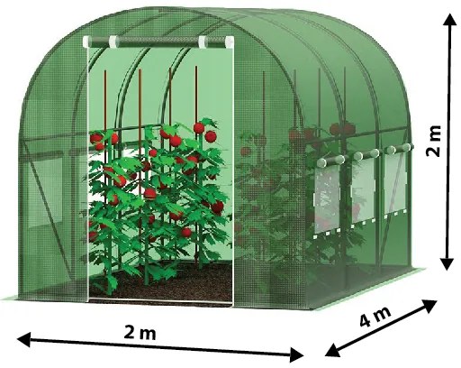 Kerti fóliahát/fóliasátor 2x4 m UV-szűrővel STANDARD