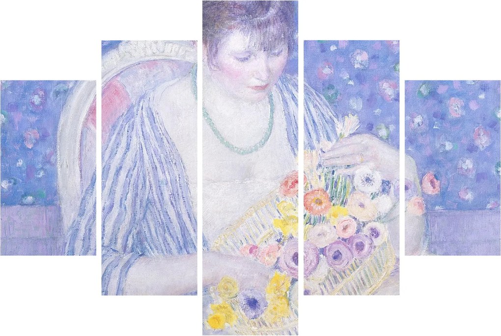 Kép - Frederick Carl Frieseke, The Basket of Flowers, reprodukciók (150x105 cm)