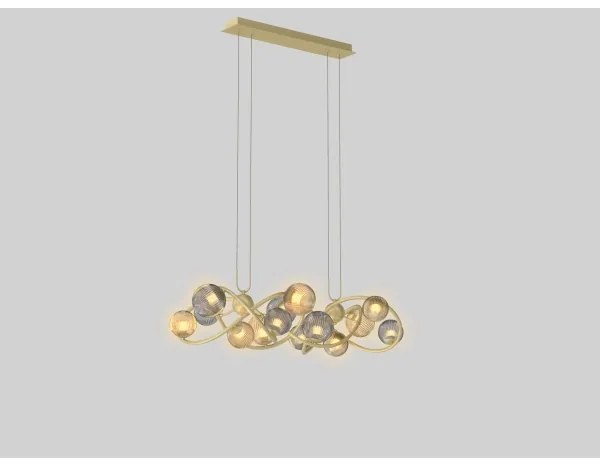 Wofi 7015-1404 - LED Csillár zsinóron METZ 14xG9/3,5W/230V arany/szürke