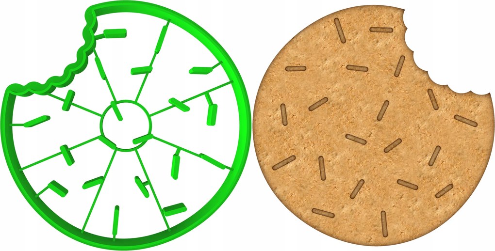 Mézeskalács lyukasztó Keksz Zsíros Csütörtök harapott fánk 8cm