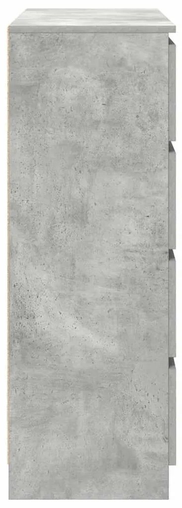 betonszürke szerelt fa tálalószekrény 100x35x99 cm