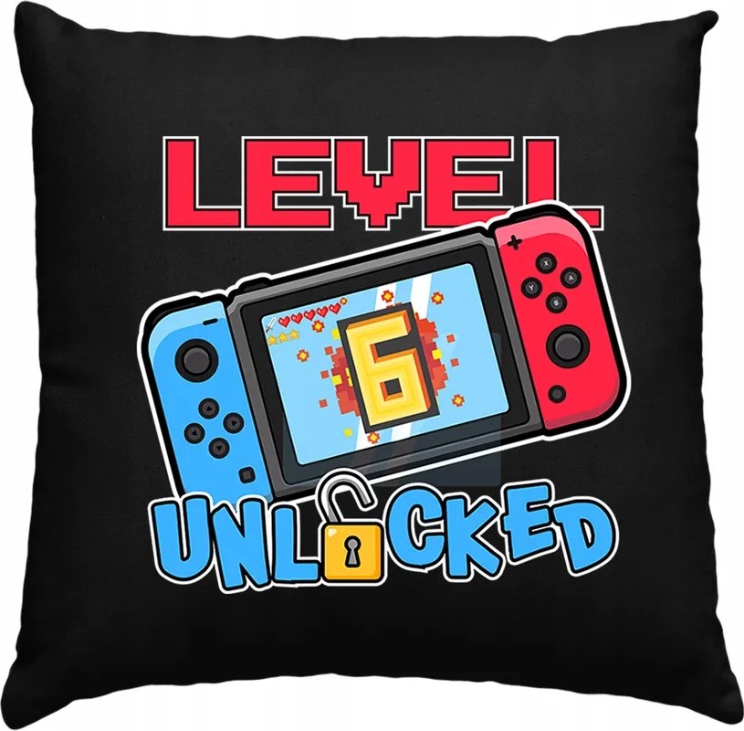 Születésnapi Párna 6. Szint Feloldva Gyermek Párna Fekete