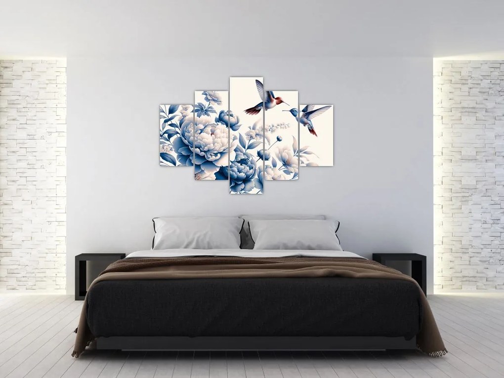 Kép - Kolibrik a virág felett (150x105 cm)