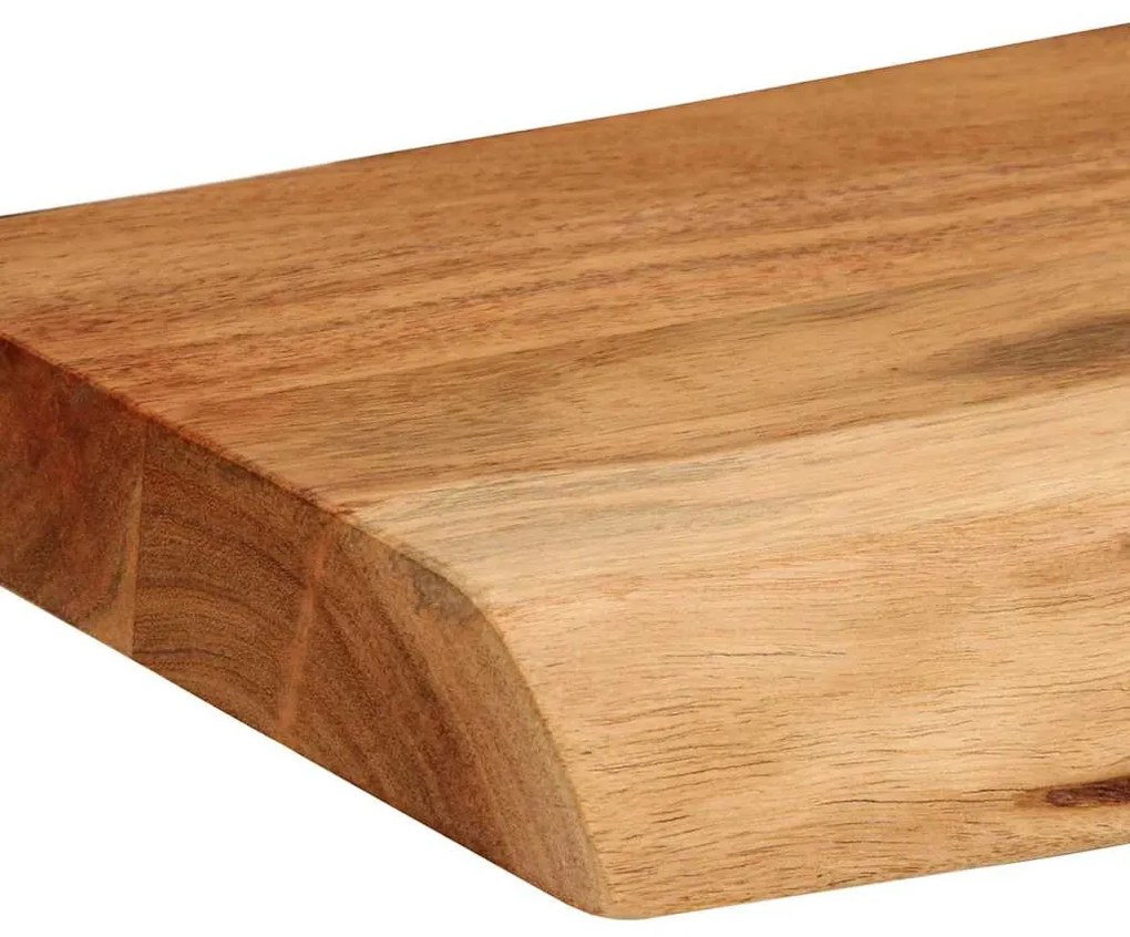 2 darab tömör akácfa fali polc 80x20x3,5 cm