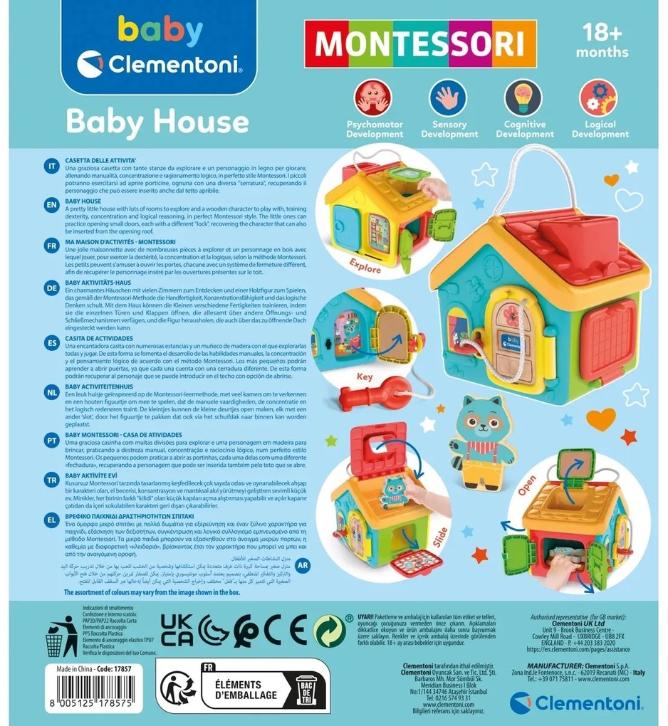 Clementoni Montessori Didaktický domeček, 21 x 24x 17 cm