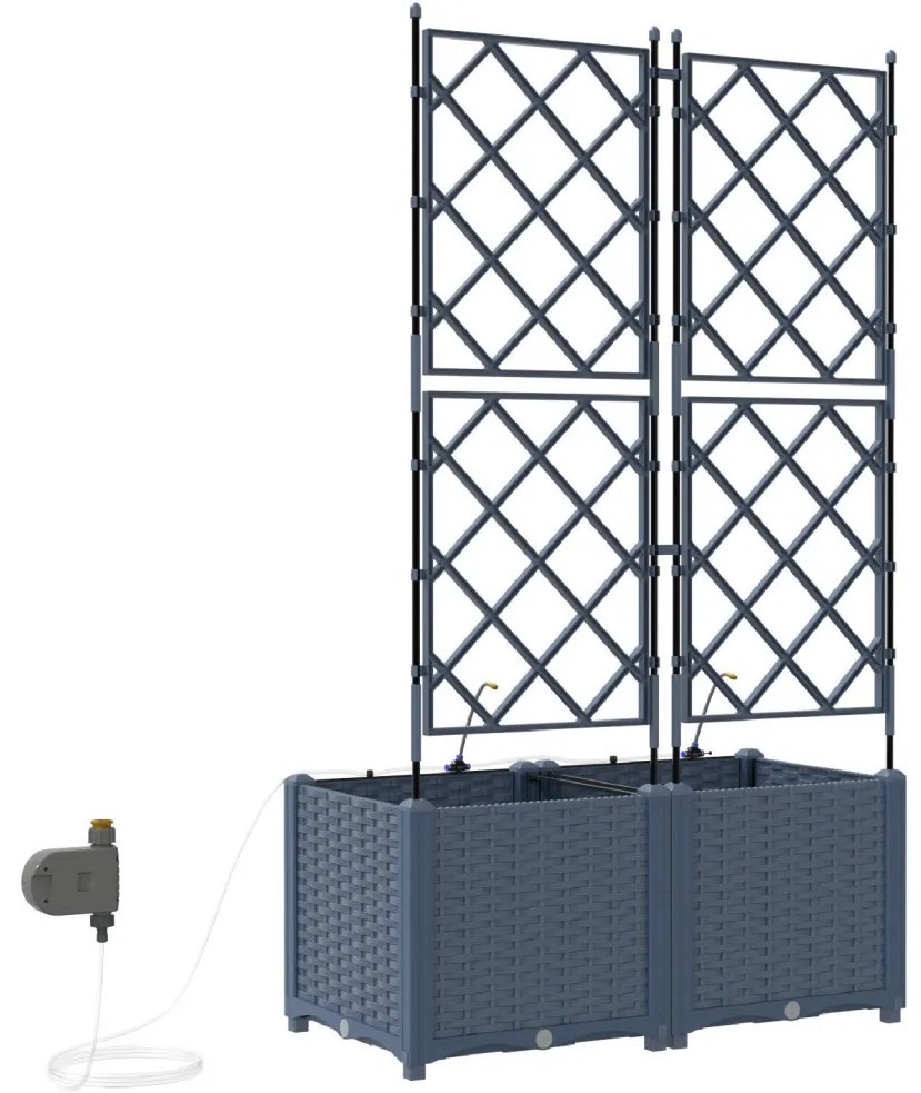 Kerti ültetők Szürke 80 x 40 x 142 cm Acél