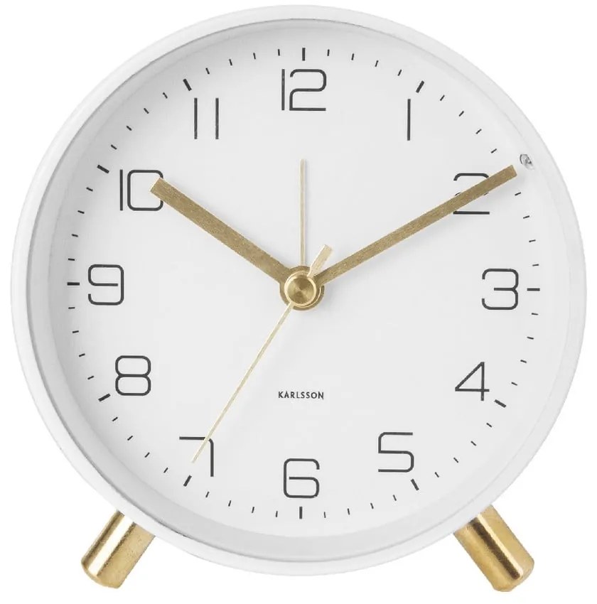 Lofty fehér ébresztőóra, ø 11 cm - Karlsson