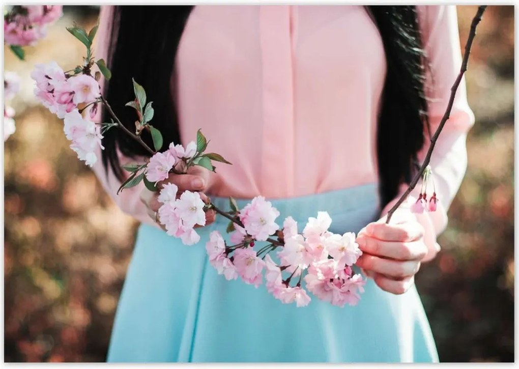 Poszterek 100x70 Virágzó cseresznye Japán