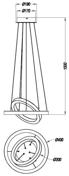 Reality - LED Dimmelhető csillár zsinóron CHALET LED/32W/230V