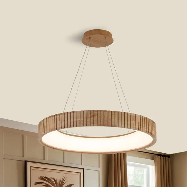 Brilagi - LED csillár kábelen FALCON WOOD MODERN LED/40W/230V, átmérő 60 cm, fa