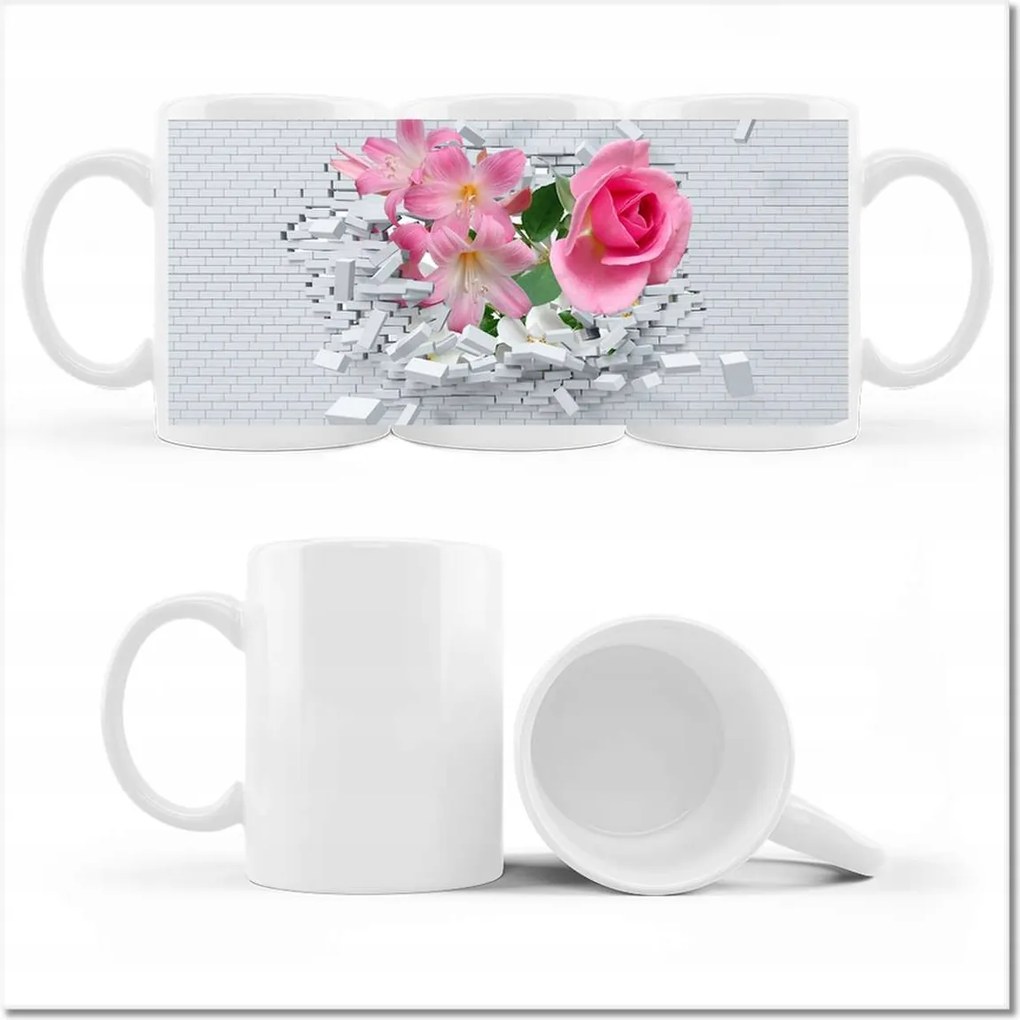 Nyomott mintás bögre Virágos tágulás Fal