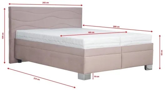 Kárpitozott WINDSOR ágy matraccal 180x200 cm bézs