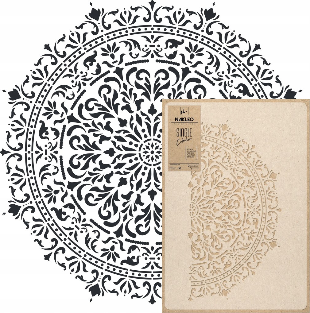 Festősablon Mandala L Átmérő 89 cm Vakolatokhoz Többször felhasználható Vakolat Beton