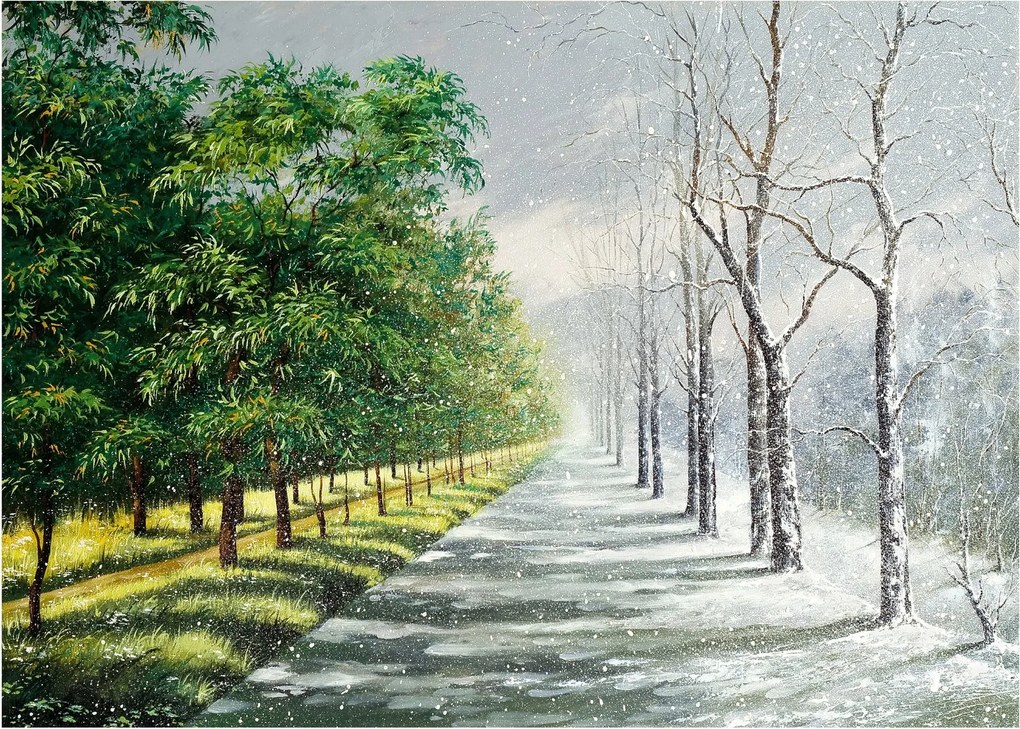 Kép - Tél versus nyár (üvegen) (70x50 cm)