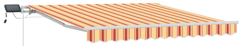 Kézi Visszahúzható Napernyő LED-del, Sárga és Narancs 300x250 cm