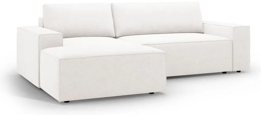 Fehér buklé kinyitható sarokkanapé (bal oldali) Jodie – Micadoni Home