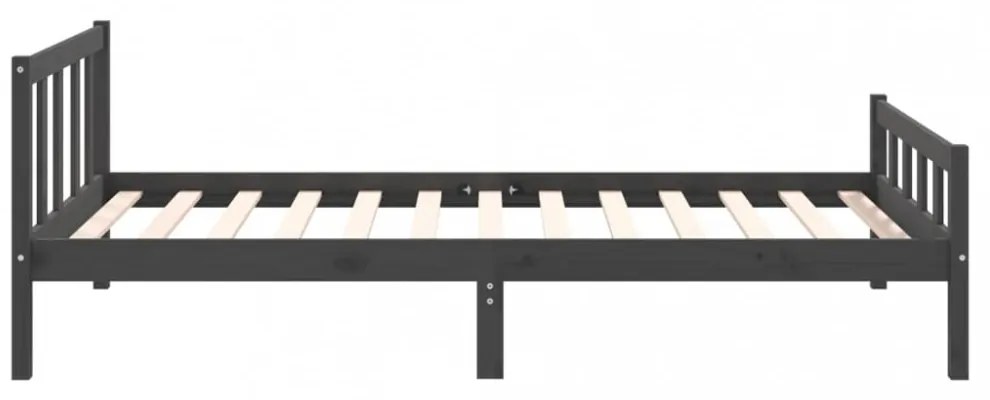 szürke tömör fa ágykeret 100 x 200 cm
