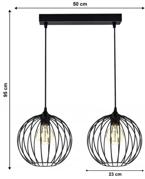 Csillár zsinóron MATT 2xE27/60W/230V