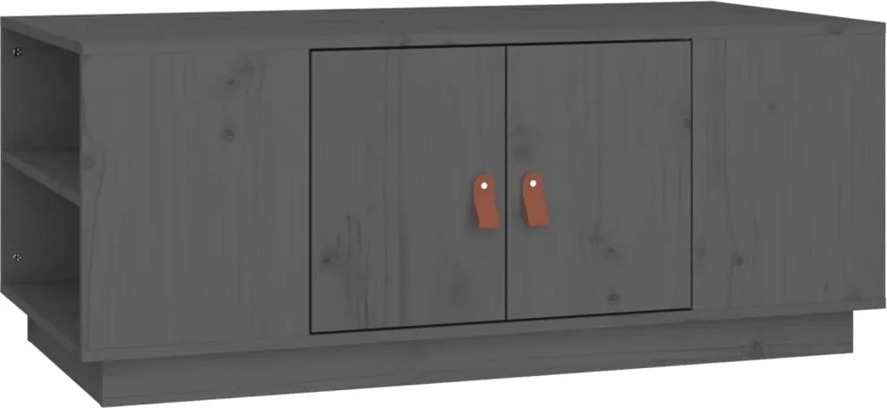 vidaXL szürke tömör fenyőfa dohányzóasztal 100 x 50 x 41 cm