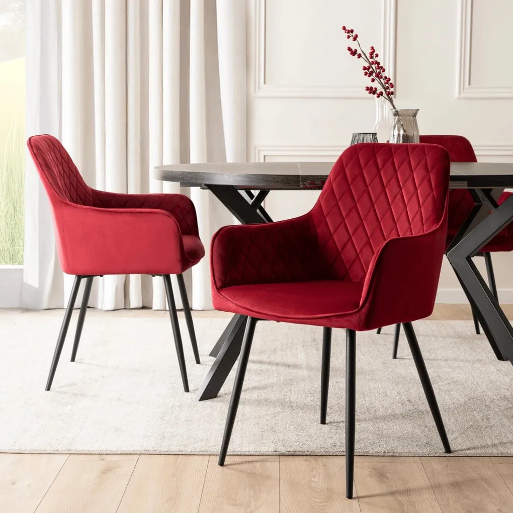 Elegáns Bordó Bársony Étkezőszék BRESSO