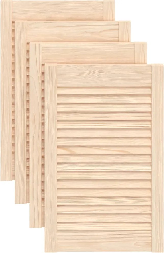 vidaXL 4 db tömör fenyőfa lamellás szekrényajtó 61,5 x 39,4 cm