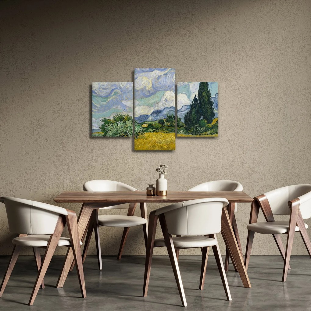 Kép - Vincent van Gogh, Wheat Field with Cypresses, reprodukciók (90x60 cm)