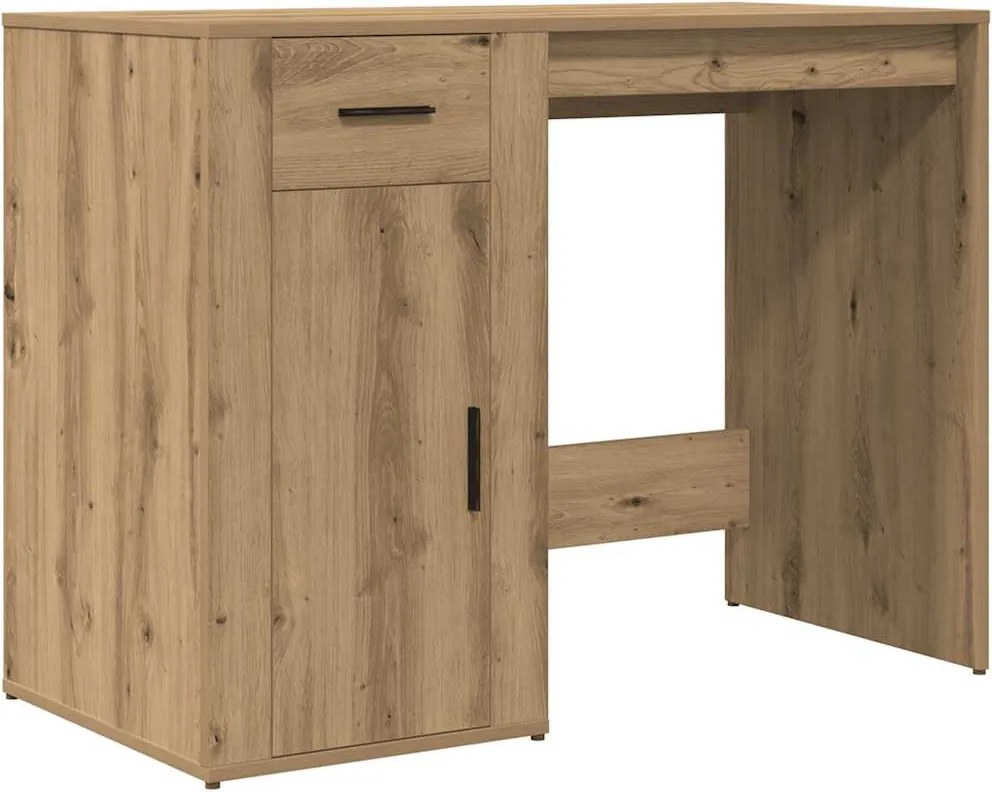 vidaXL kézműves tölgy színű szerelt fa íróasztal 100 x 49 x 75 cm