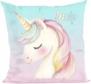 Romantikus unikornis párna – pasztell, névvel 40x40cm