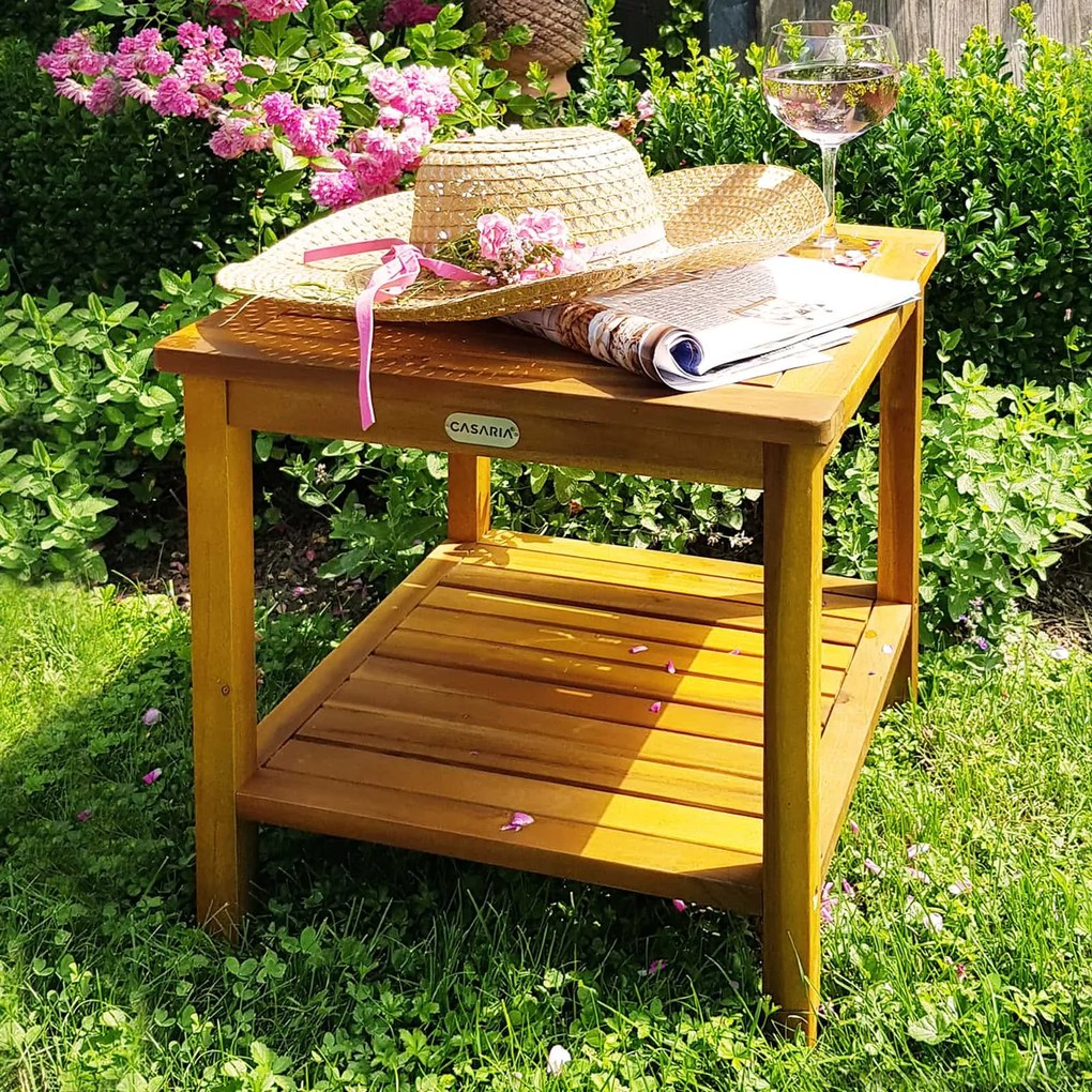 WASHINGTON fa tárolóasztal, 45x45x45cm, barna Casaria