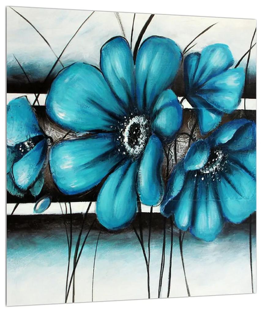 Kék virágok képe (30x30 cm)