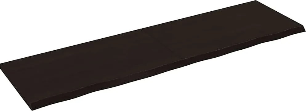 vidaXL sötétbarna kezelt tömör fa fürdőszobai pult 180x50x(2-4) cm