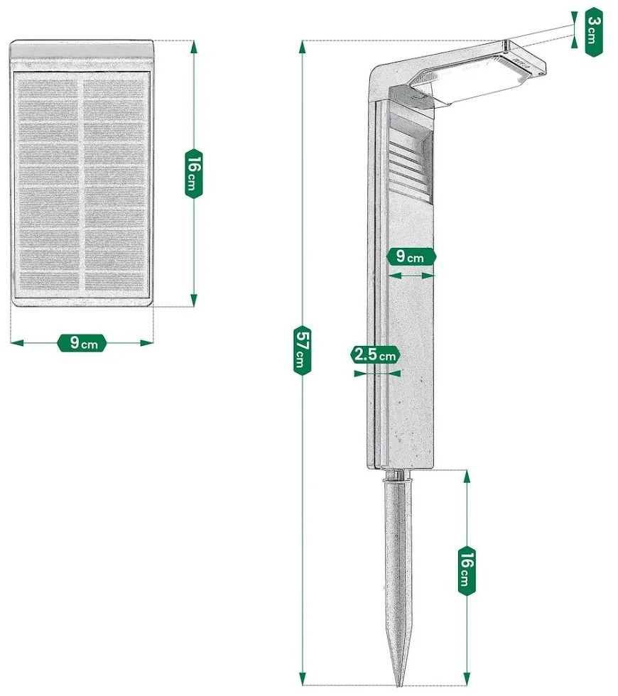 Napelemes kerti LED-lámpa L-356962 - 30 LED