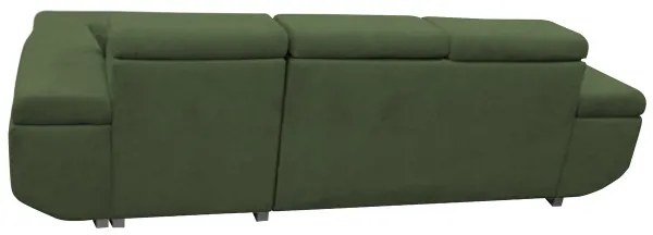 Kihúzható, jobbos L-alakú sarokülőgarnitúra tárolóval CASTELO, zöld