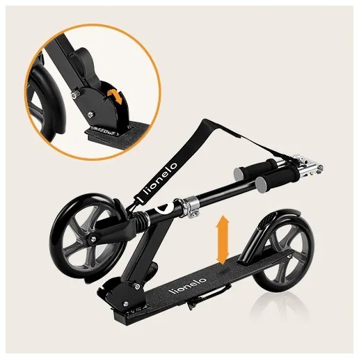 Lionelo - Gyermek roller LUCA fekete