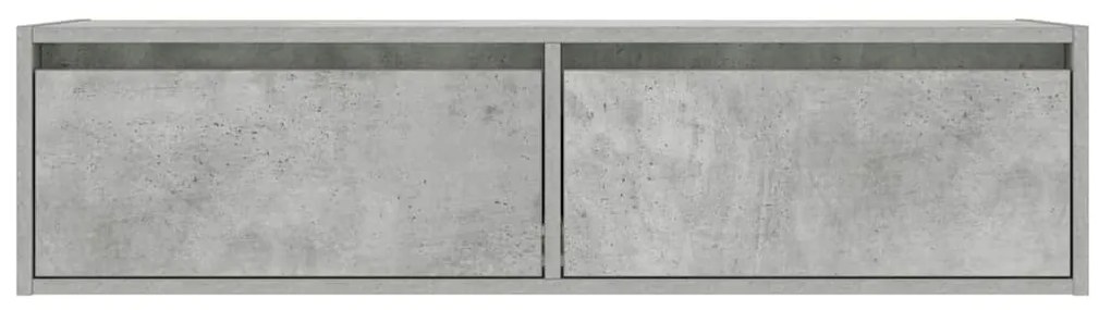 TV szekrény LED világítással beton szürke 100X35,5x25 cm