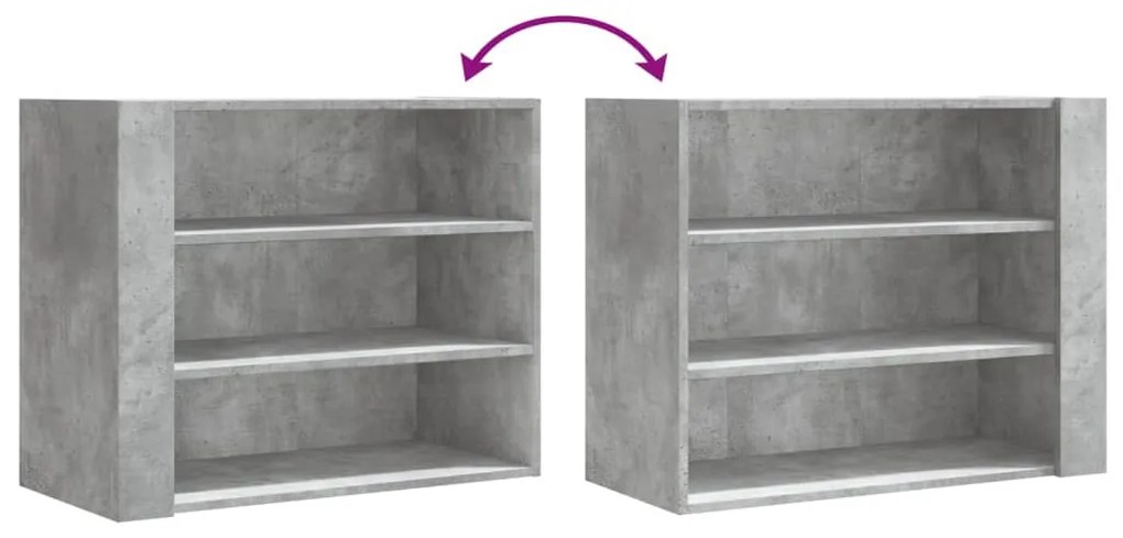 betonszürke szerelt fa faliszekrény 75 x 35 x 60 cm