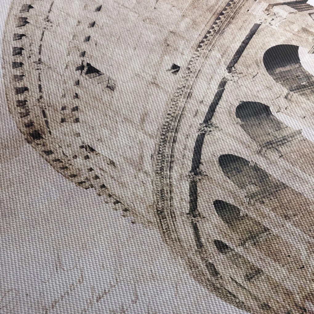 Kép - Colosseum, Róma, Olaszország (órával) (90x30 cm)