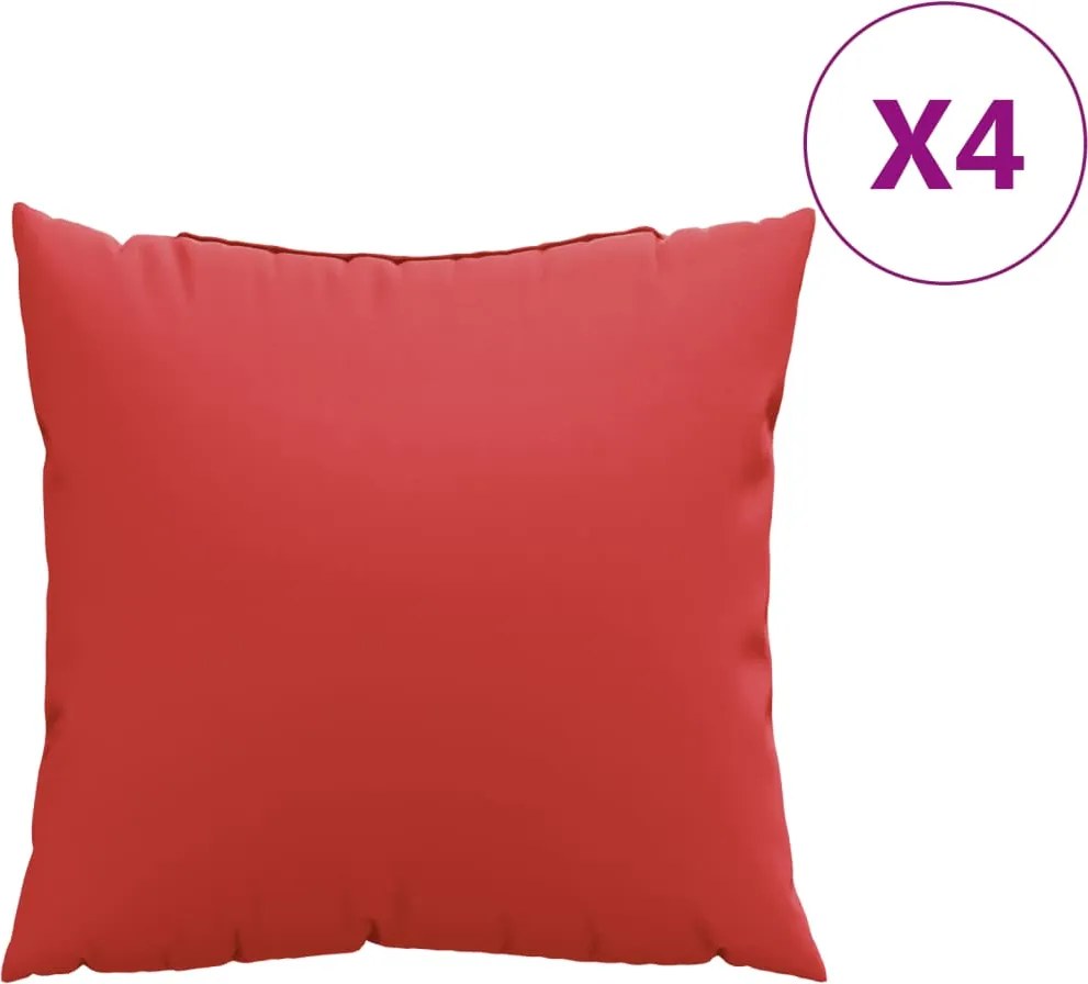 vidaXL 4 db piros szövet kanapépárna 60 x 60 cm