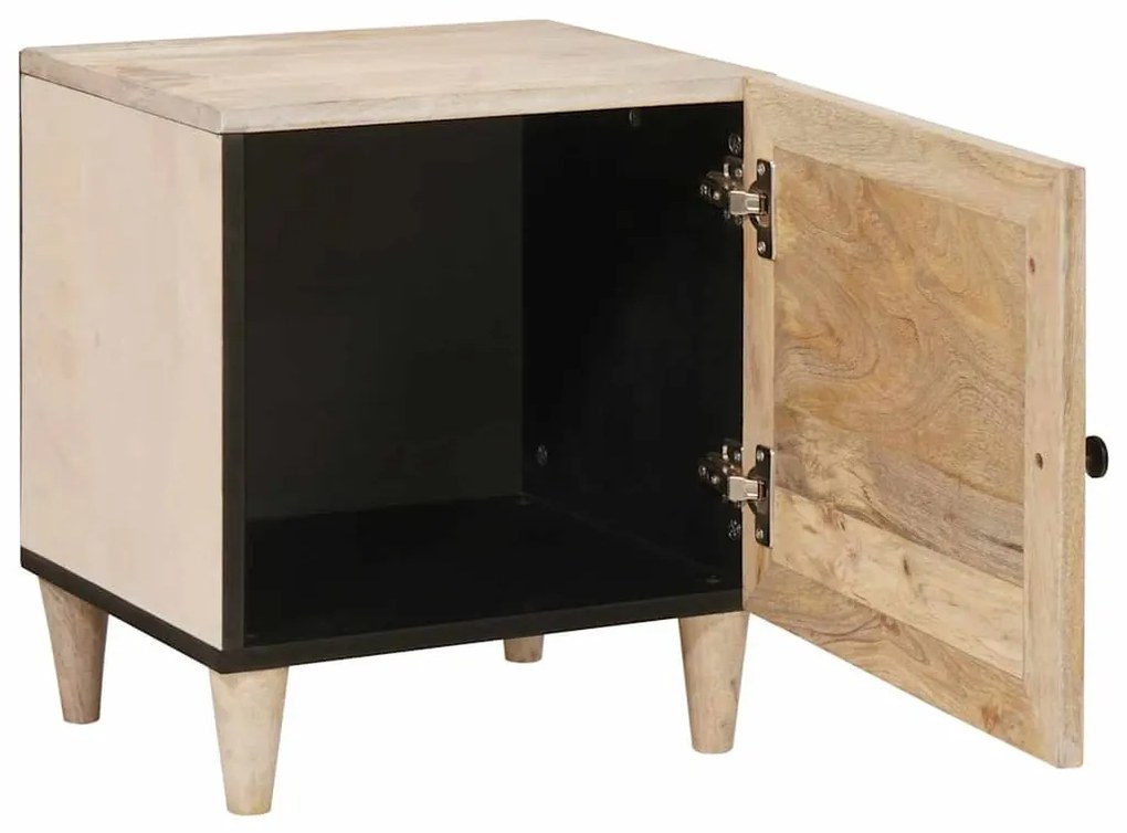 Éjjeli asztal 2 pcs Bézs 40 x 33 x 46 cm tömör mangófa